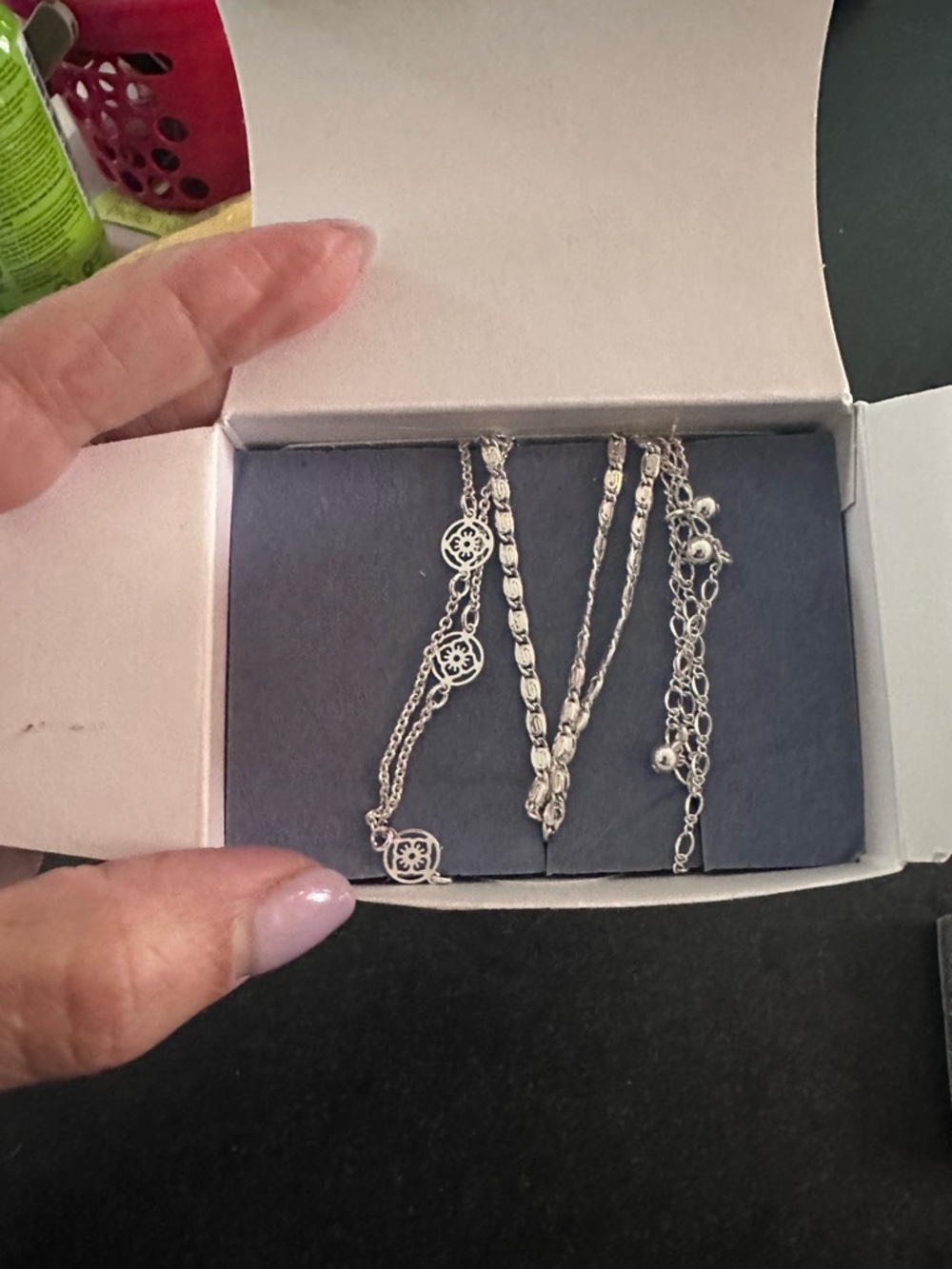 Avon Silver Multi-Chain Necklace Set